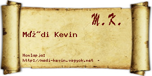 Mádi Kevin névjegykártya